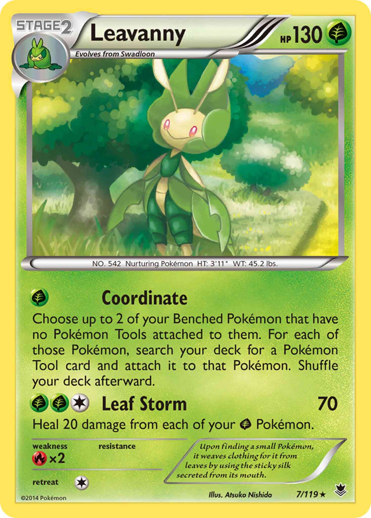 Leavanny - 7/119 - Rare [xy4-7] [Reverse Holo]