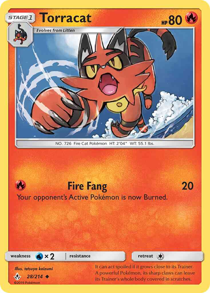Torracat - 28/214 - Uncommon [sm10-28] [Reverse Holo]