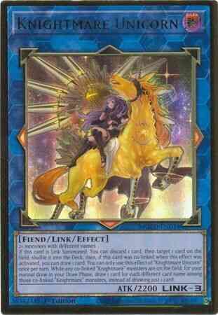 Knightmare Unicorn - Alternate Art - MGED-EN034 - Premium Gold Rare - 1st Edition