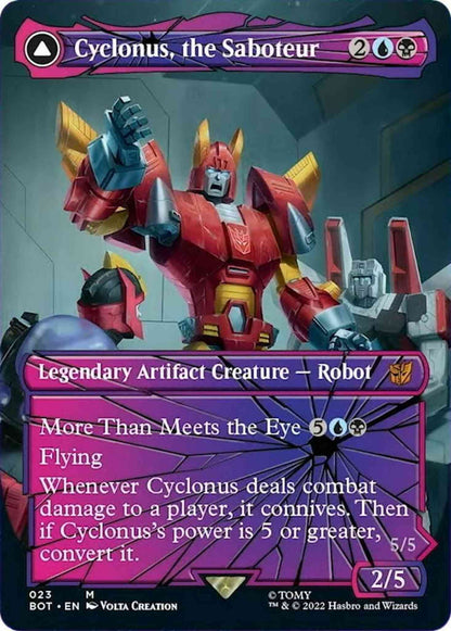 Cyclonus, the Saboteur // Cyclonus, Cybertronian Fighter [23] [Borderless] [Shattered Glass] [Universes Beyond: Transformers] [Non-Foil]