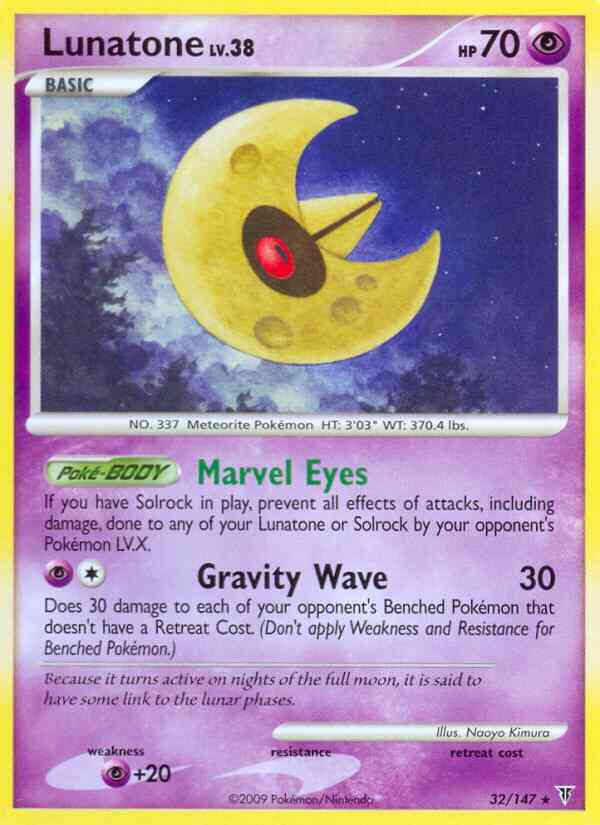 Lunatone - 32/147 - Rare [pl3-32] [Reverse Holo]