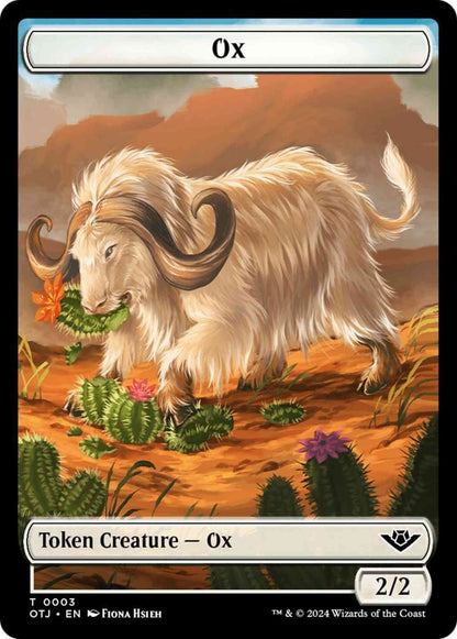 Ox Token (03) // Plot Token (20) [Outlaws of Thunder Junction: Tokens] [Non-Foil]
