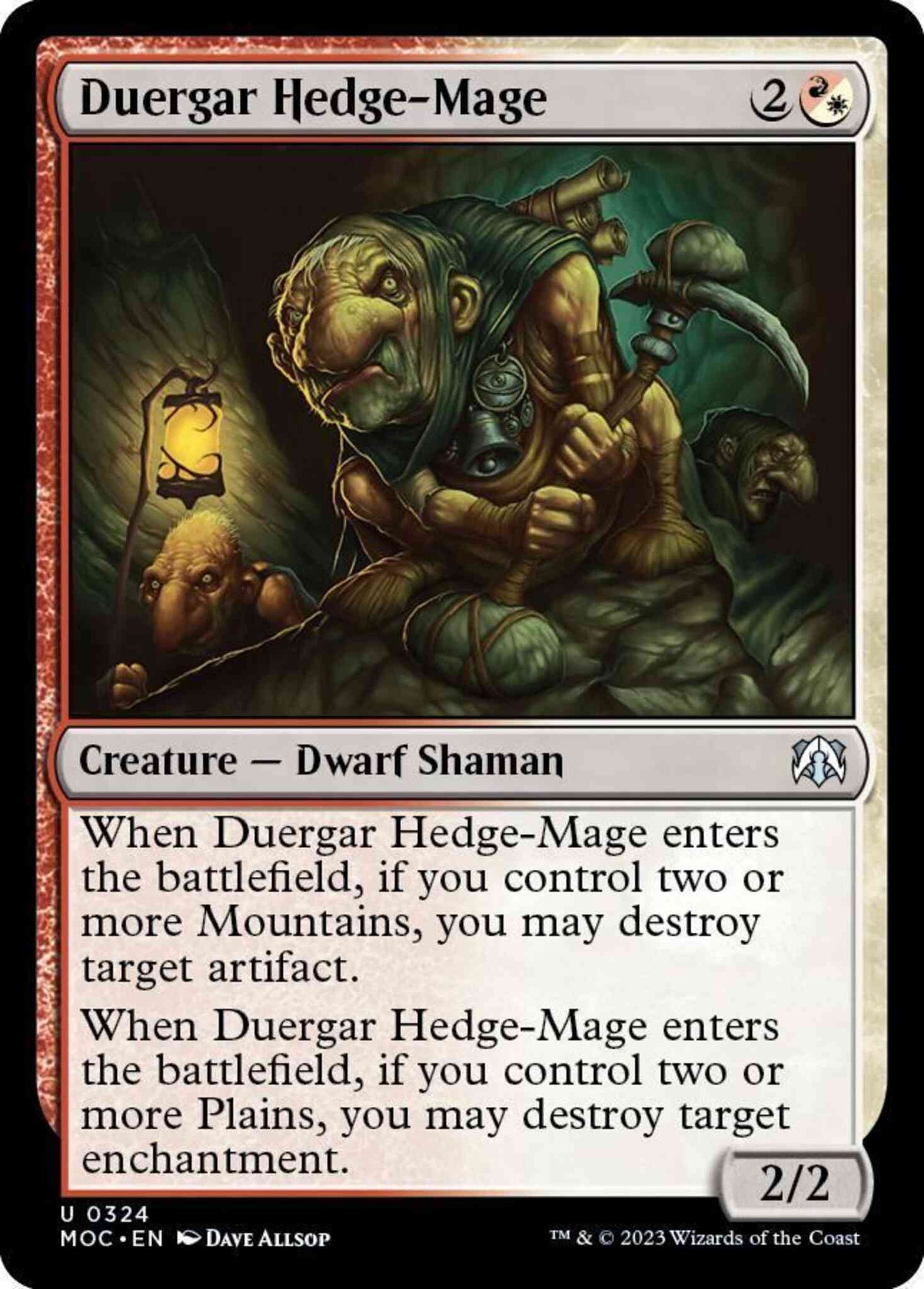 Duergar Hedge-Mage [324] [March of the Machine: Commander] [Non-Foil]