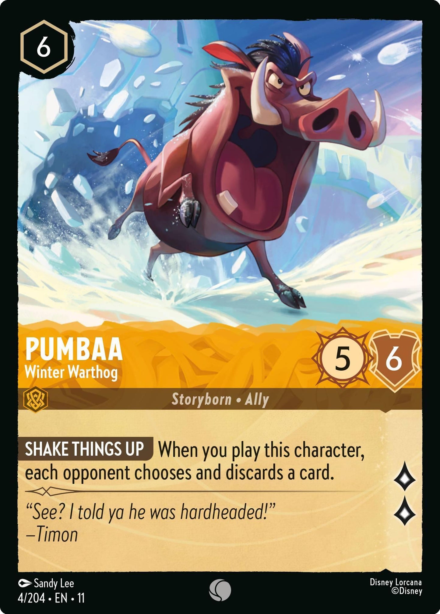 Pumbaa - Winter Warthog - 4/204 [Winterspell] [Non-Foil]