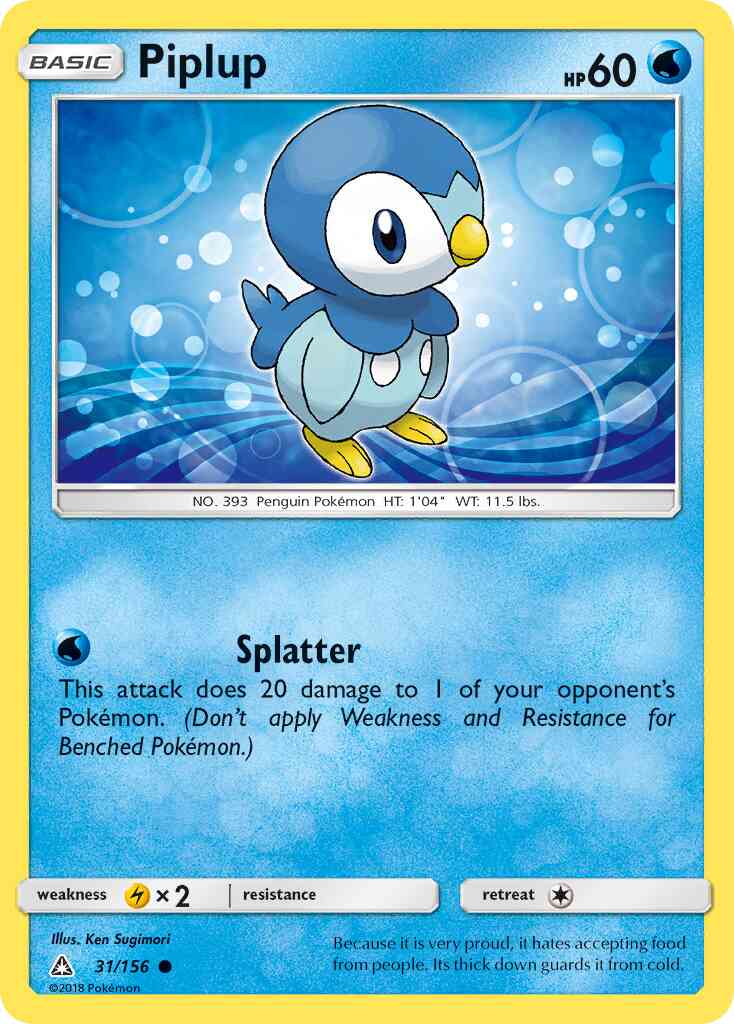 Piplup - 31/156 - Common [sm5-31] [Reverse Holo]