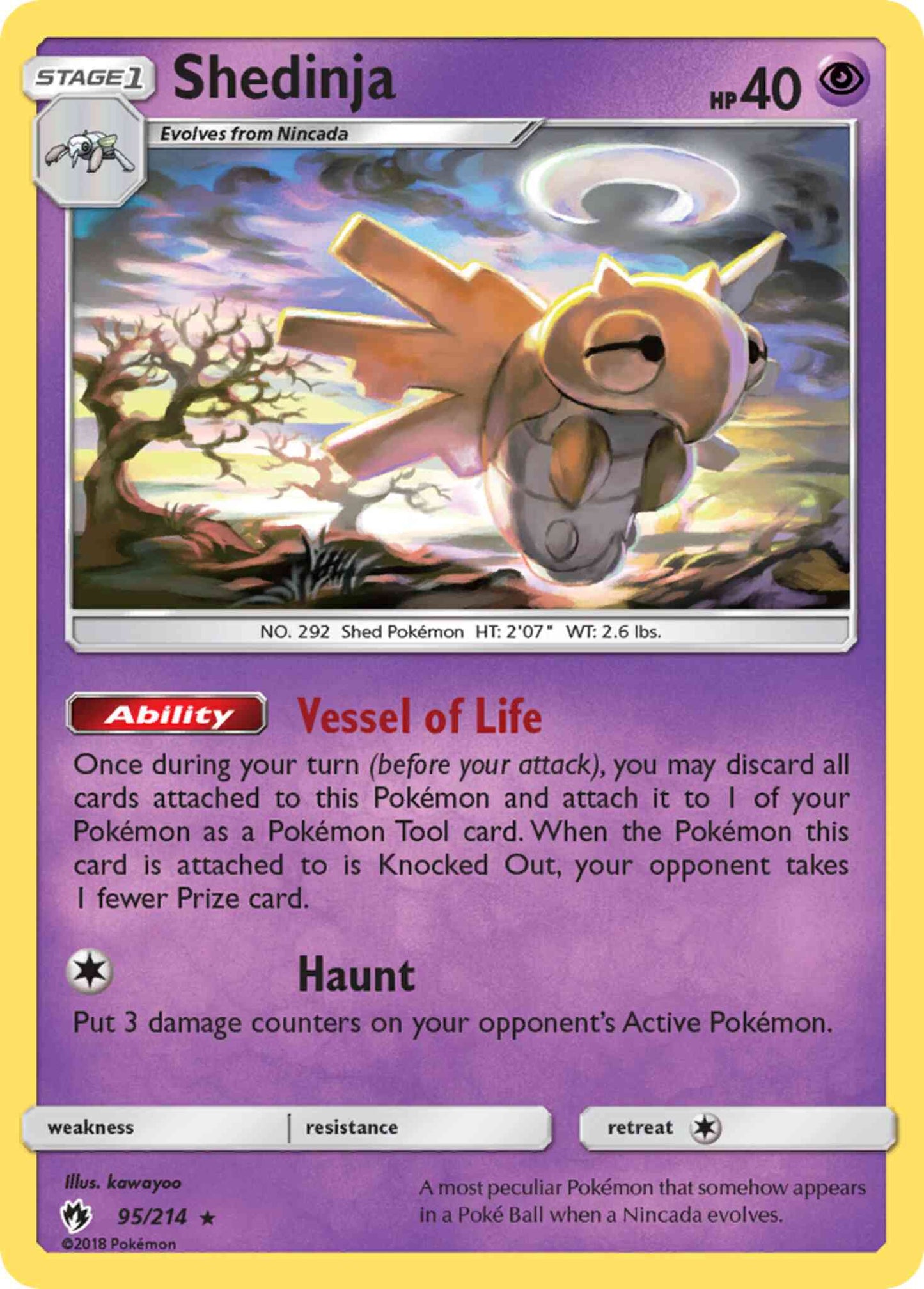 Shedinja - 95/214 - Rare [sm8-95] [Non-Holo]