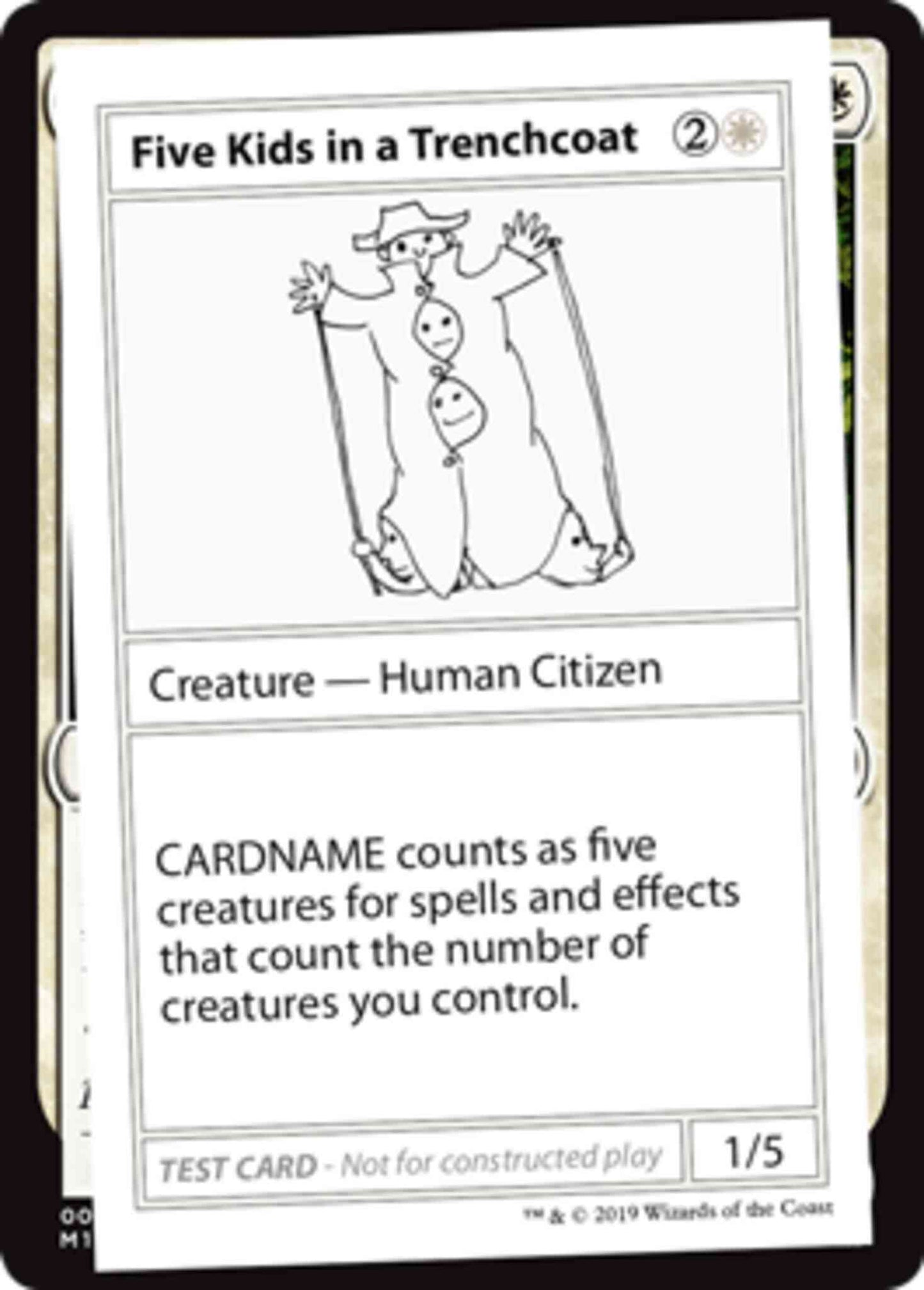 Five Kids in a Trenchcoat - No Symbol [5] [Mystery Booster Playtest Cards 2021] [Non-Foil]