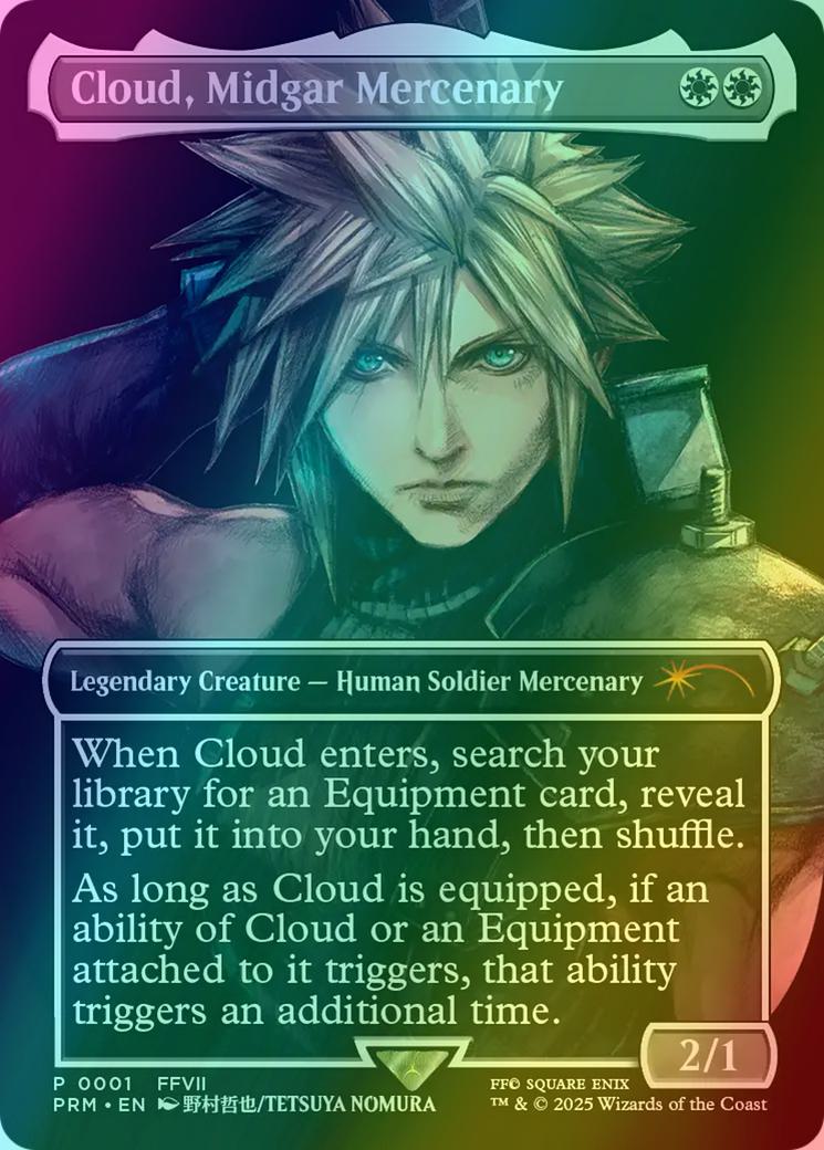 Cloud, Midgar Mercenary [2025-1] [Borderless] [FFVII] [Pro Tour Promos] [Foil]