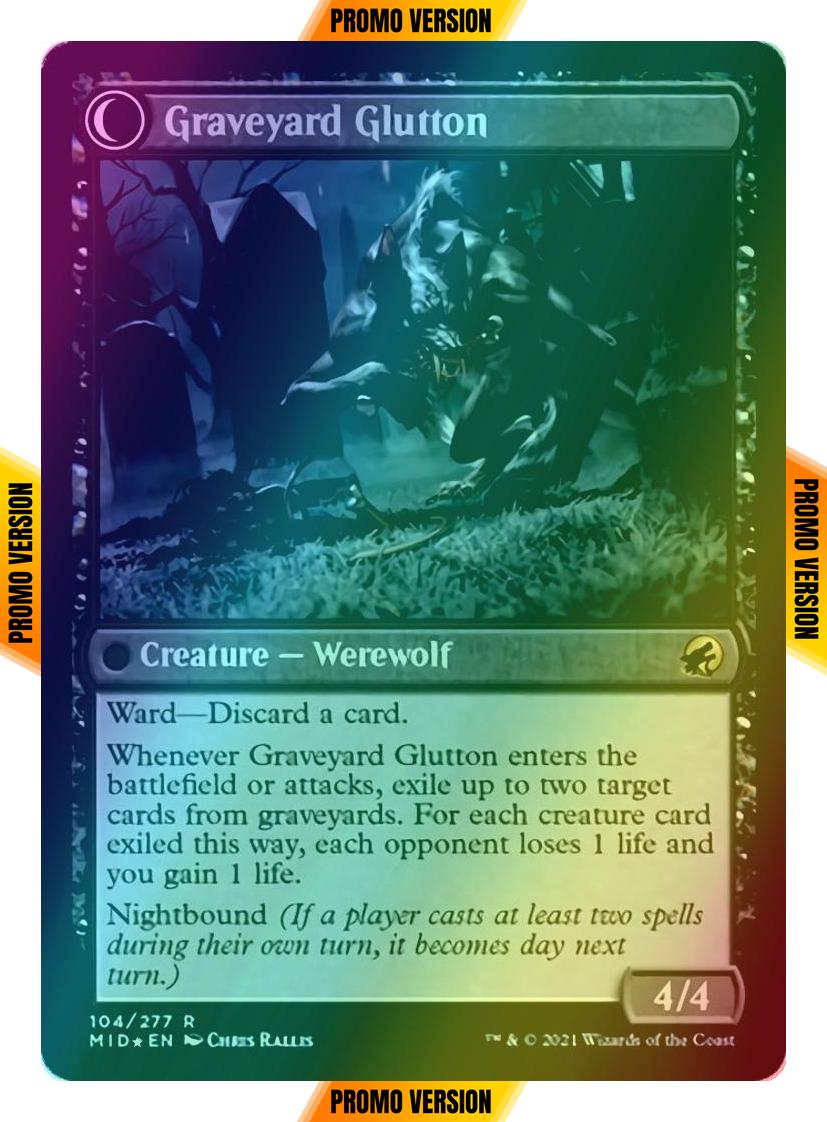Graveyard Trespasser // Graveyard Glutton [Prerelease] [104s] [Innistrad: Midnight Hunt Promos] [Foil]
