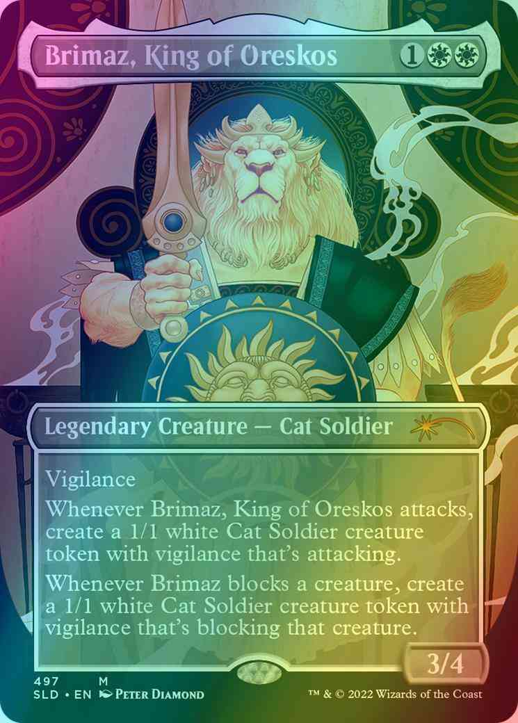 Brimaz, King of Oreskos [0497] [Borderless] [Rule the Room] [Secret Lair Drop] [Foil]