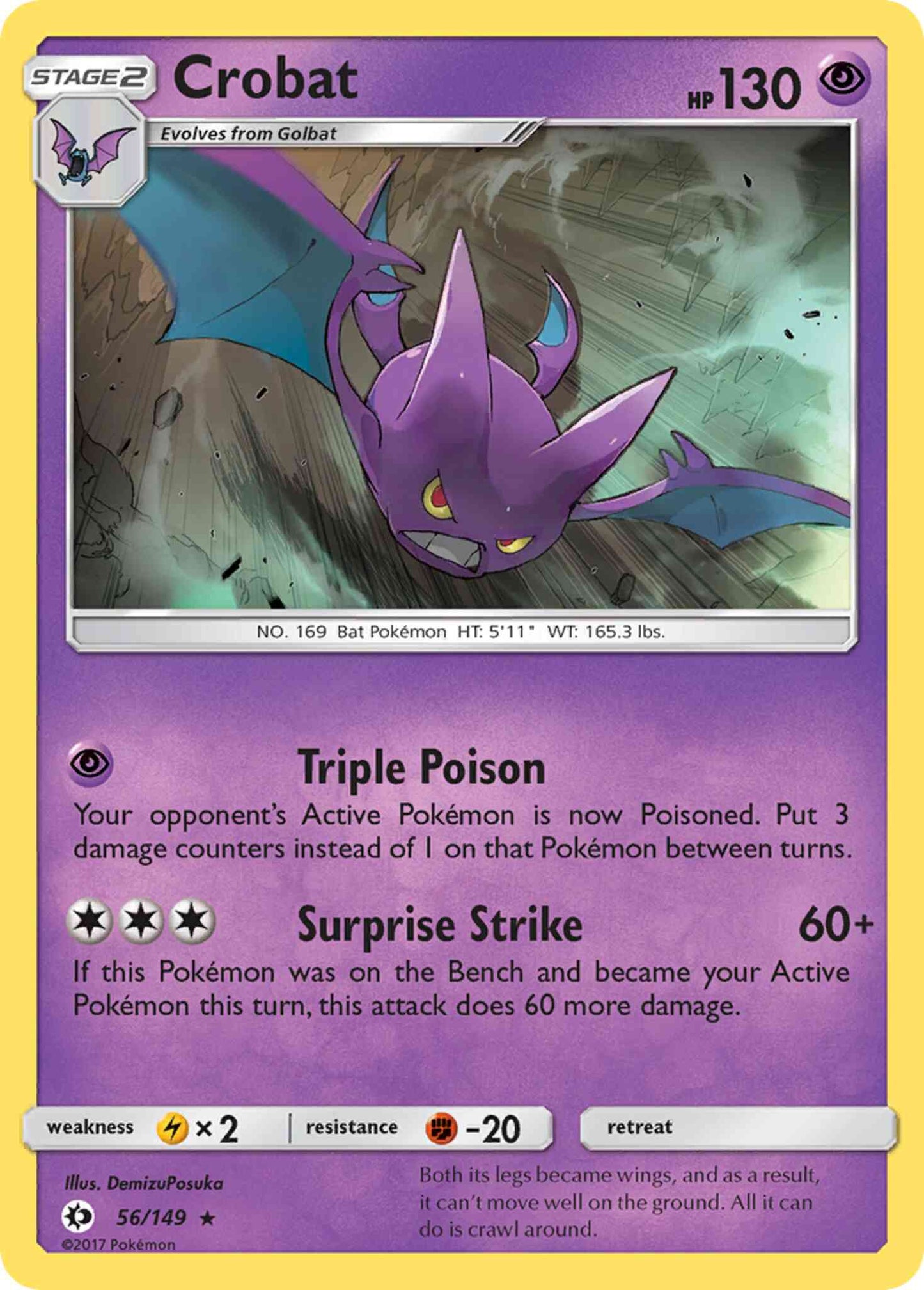 Crobat - 56/149 - Rare Holo [sm1-56] [Reverse Holo]