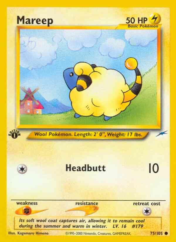 Mareep - 75/105 - Common - 1st Edition [neo4-75] [Non-Holo]