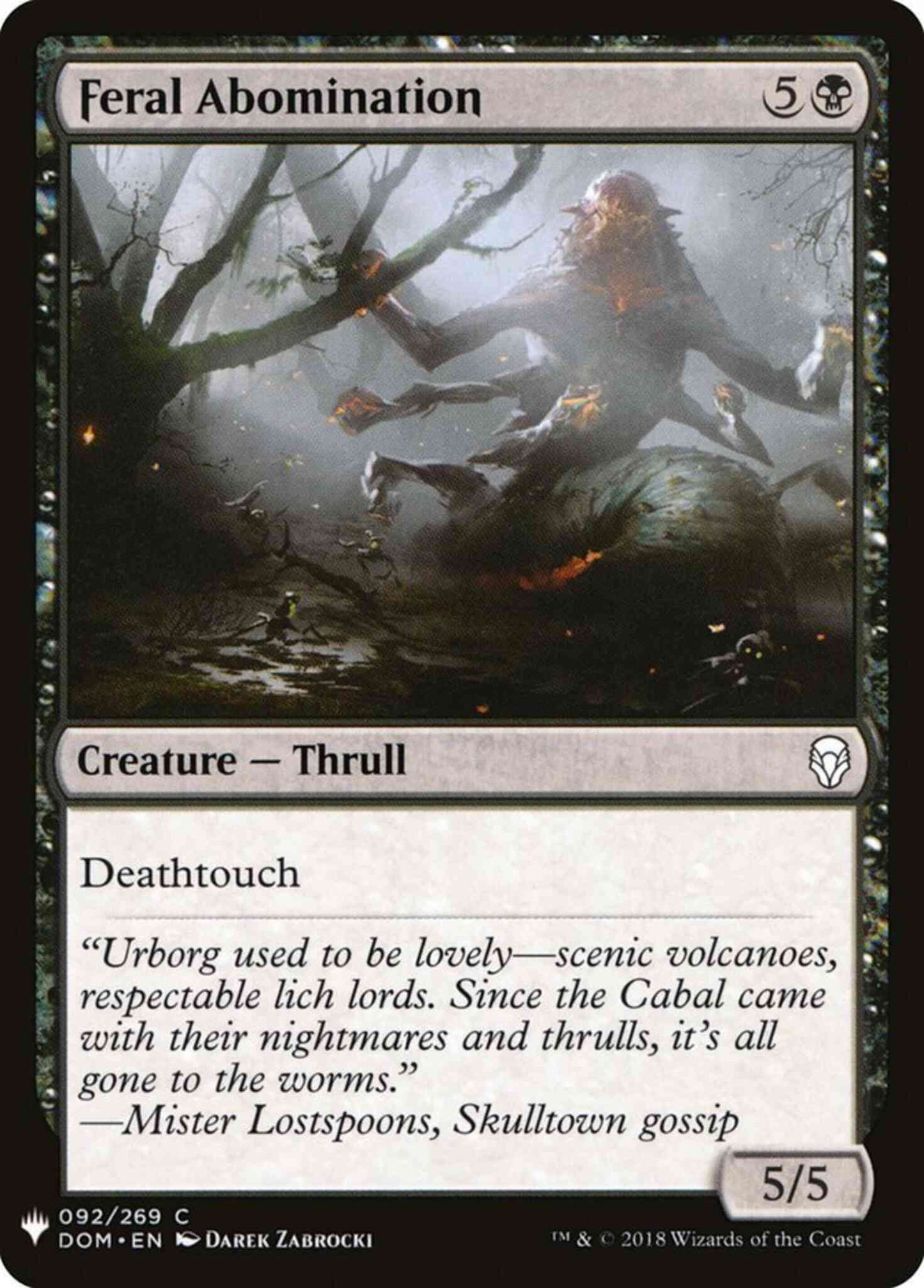 Feral Abomination [DOM-92] [The List] [Non-Foil]