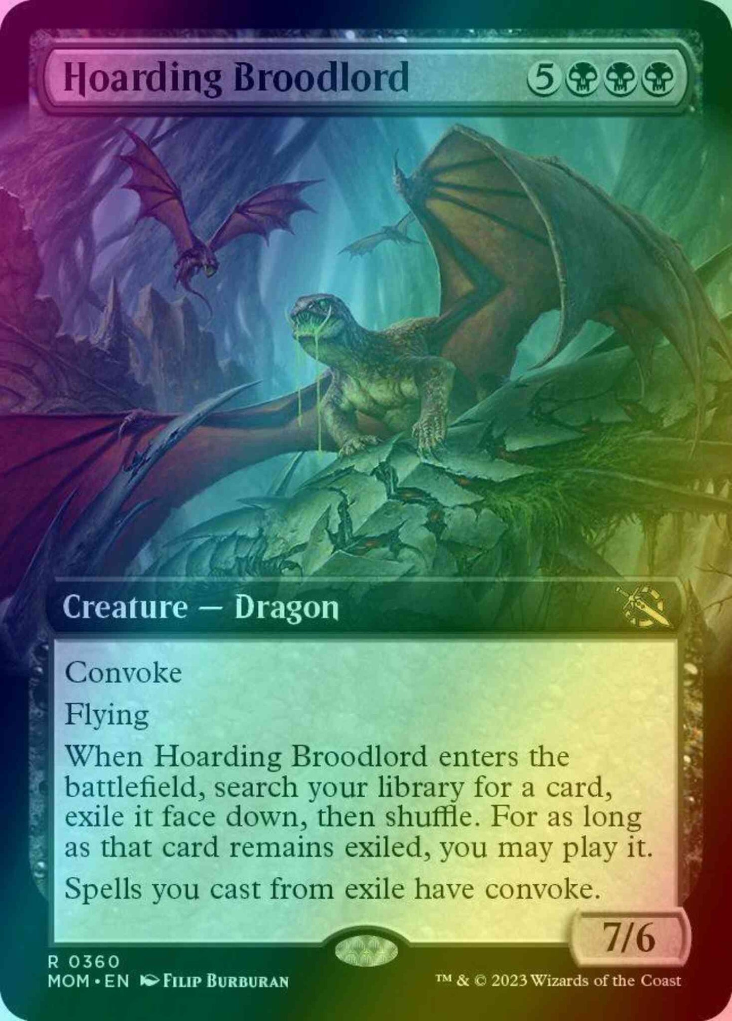 Hoarding Broodlord [360] [Extended Art] [March of the Machine] [Foil]