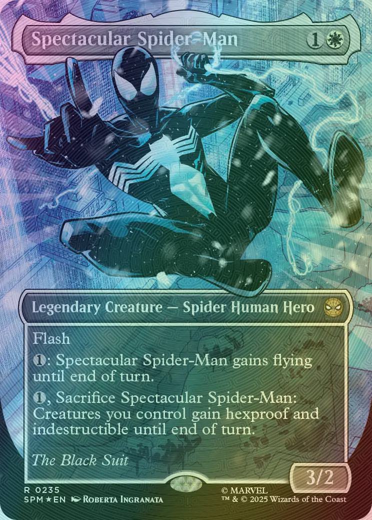 Spectacular Spider-Man [235] [Borderless] [Costume Change] [Black] [Marvel's Spider-Man] [Textured Foil]