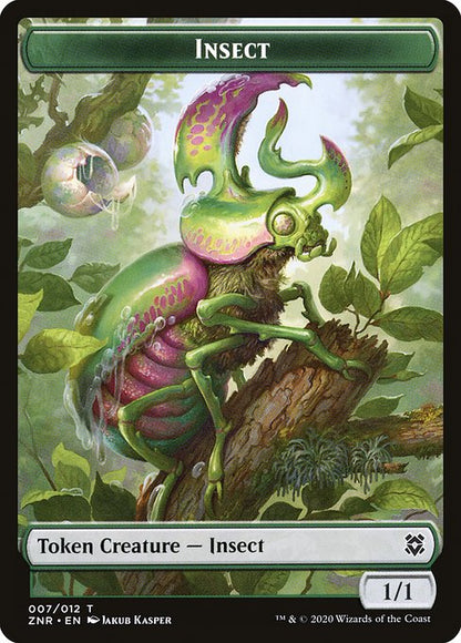 Human Token (02) // Insect Token (07) [ELD/ZNR Set Symbol] [Challenger Deck 2021 Tokens] [Non-Foil]