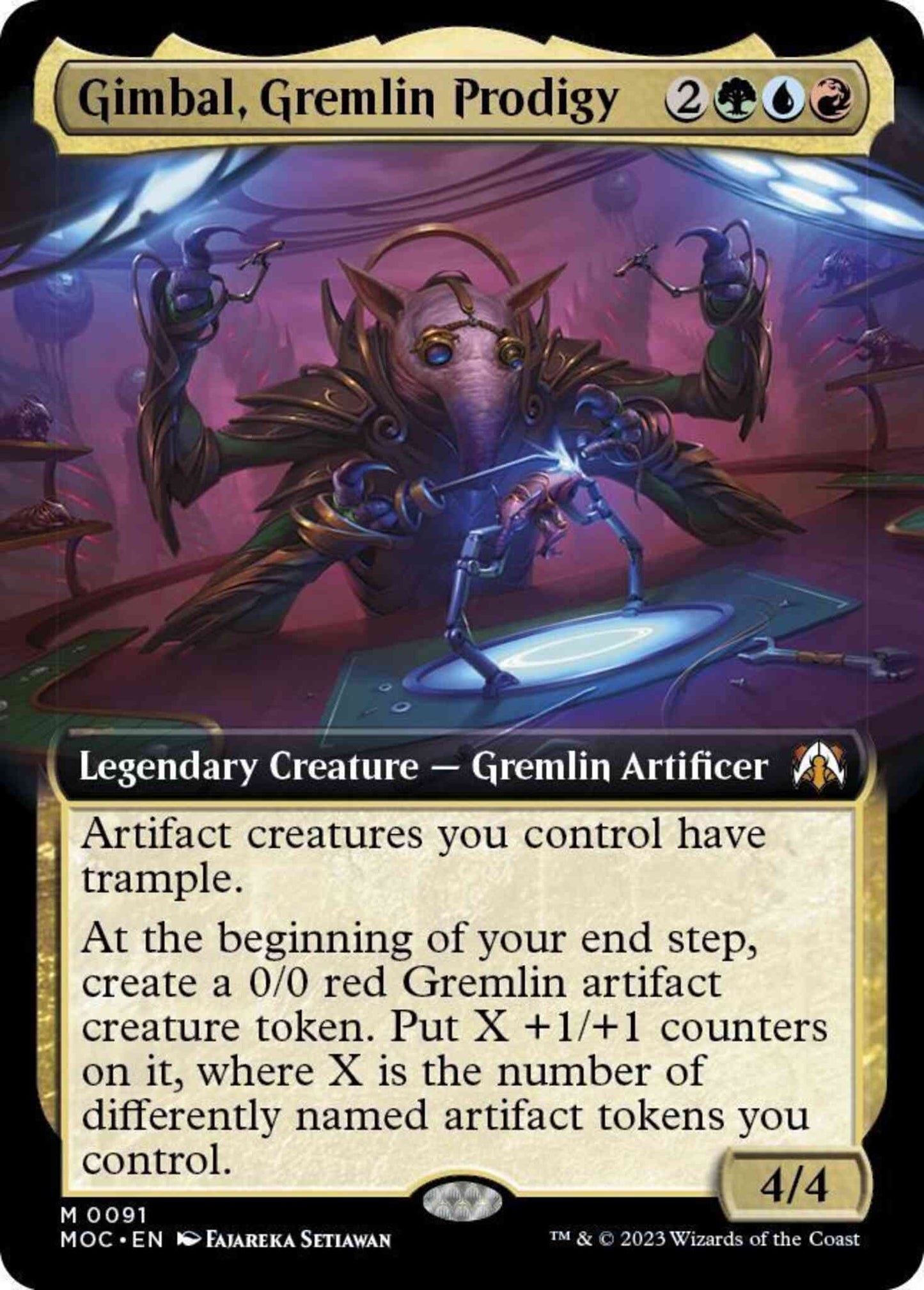 Gimbal, Gremlin Prodigy [91] [Extended Art] [March of the Machine: Commander] [Non-Foil]