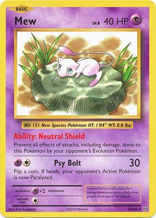 Mew - 53/108 - Non-Holo XY Evolutions Prerelease Promo [Non-Holo]