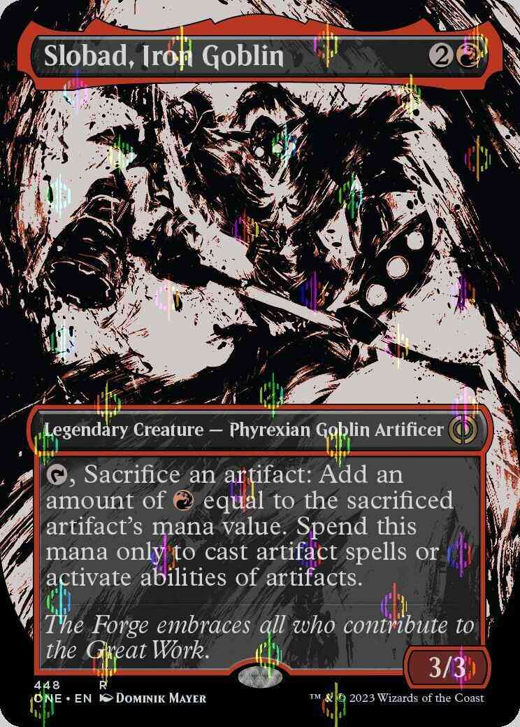 Slobad, Iron Goblin [448] [Borderless] [Ichor] [Phyrexia: All Will Be One] [Compleat Foil]