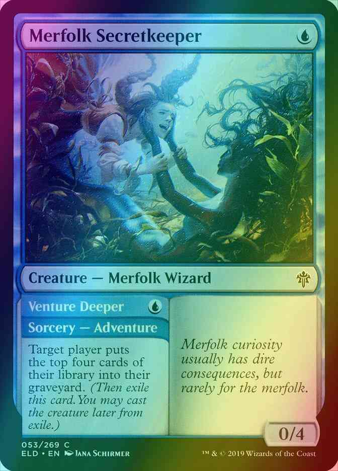 Merfolk Secretkeeper // Venture Deeper [53] [Throne of Eldraine] [Foil]