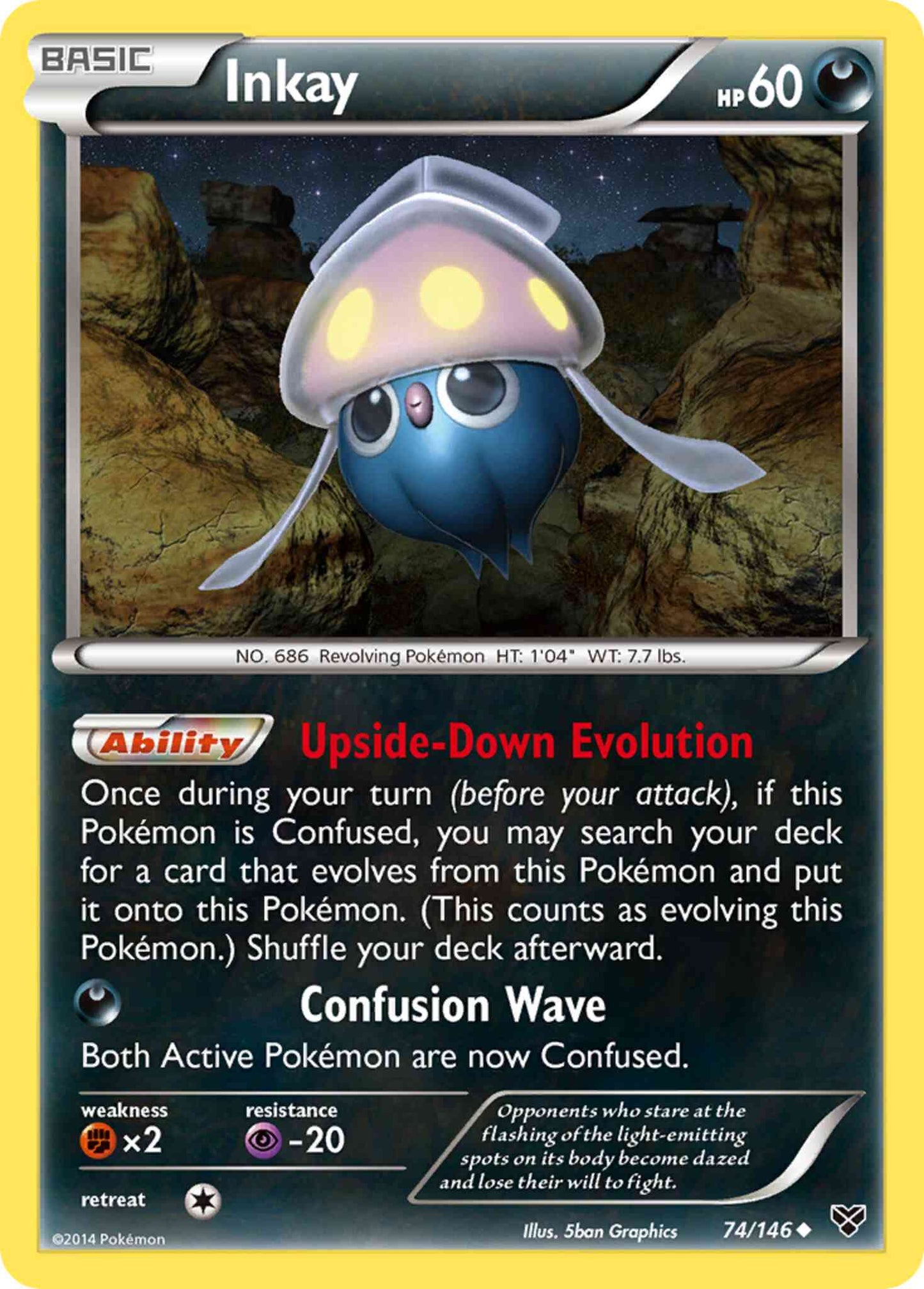 Inkay - 74/146 - Uncommon [xy1-74] [Reverse Holo]