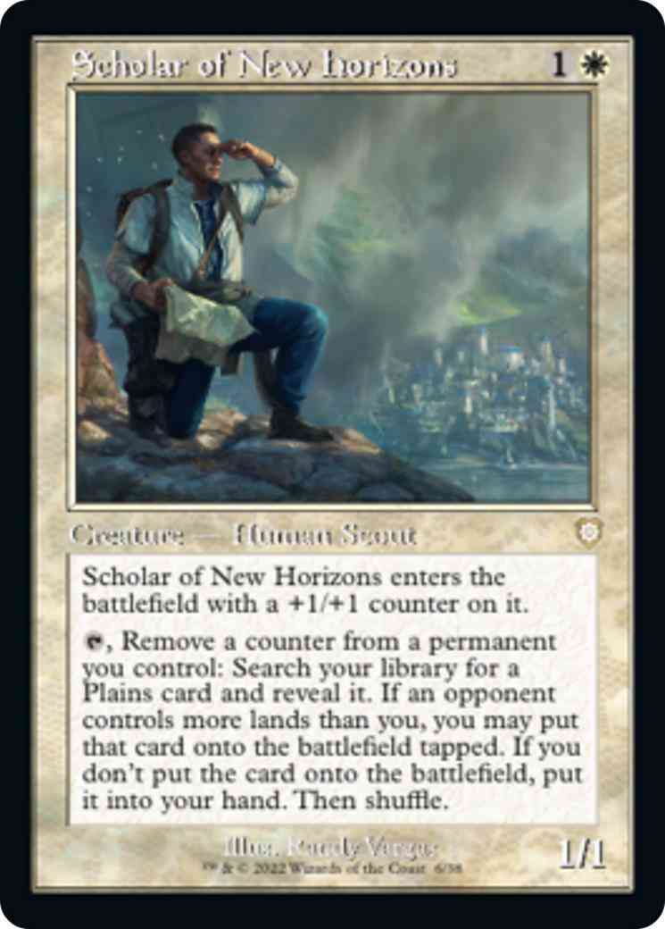 Scholar of New Horizons [6] [Retro Frame] [The Brothers' War: Commander] [Non-Foil]