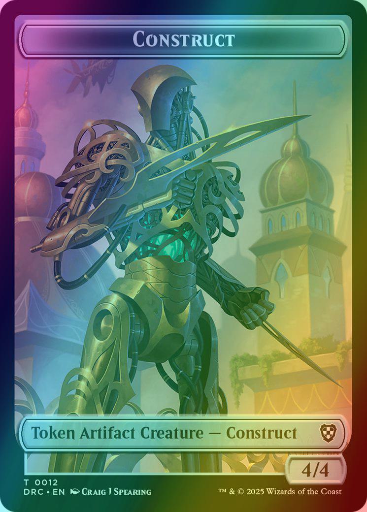 Construct Token (12) // Golem Token (13) [Aetherdrift: Commander: Tokens] [Foil]