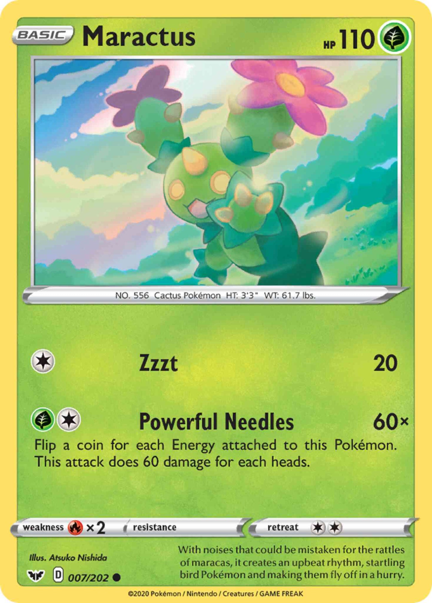 Maractus - 007/202 - Common [swsh1-007] [Reverse Holo]