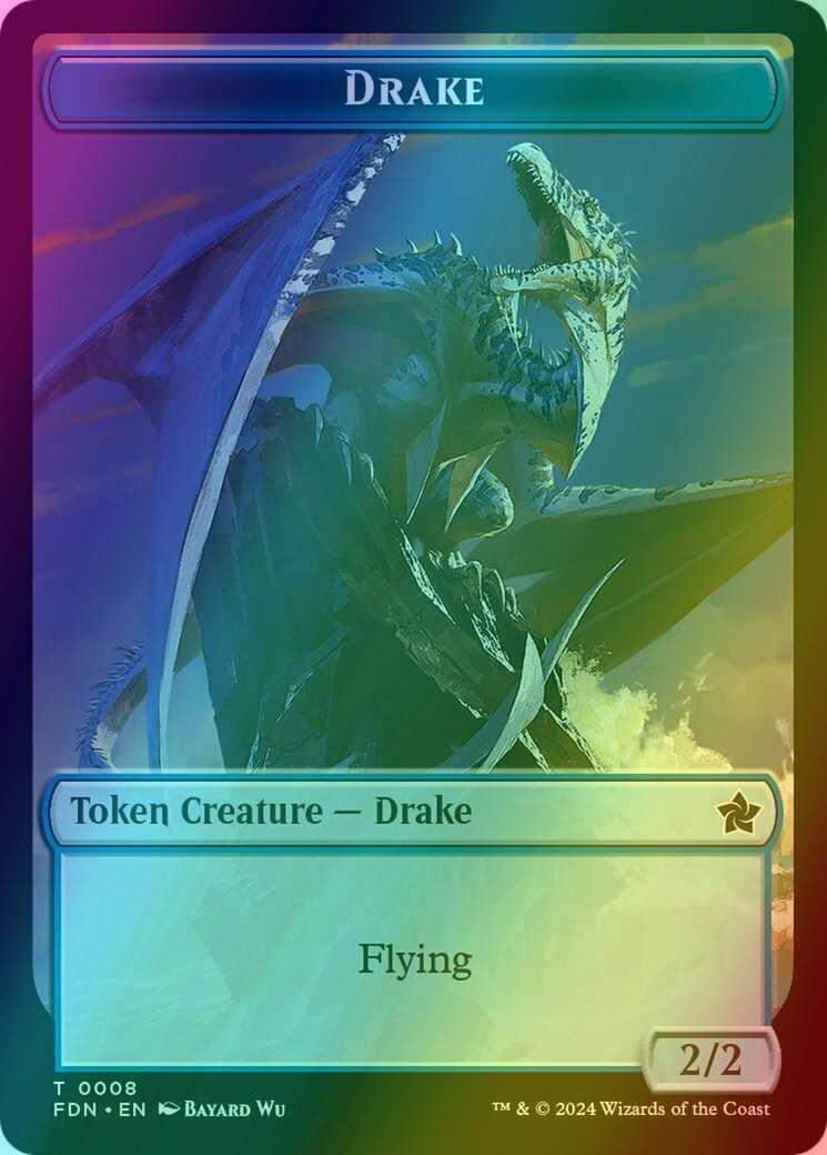 Drake Token (08) // Goblin Token (18) [Foundations: Tokens] [Foil]