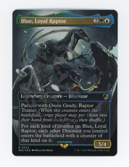 Blue, Loyal Raptor — Borderless|Emblem|Foil — ID 17890