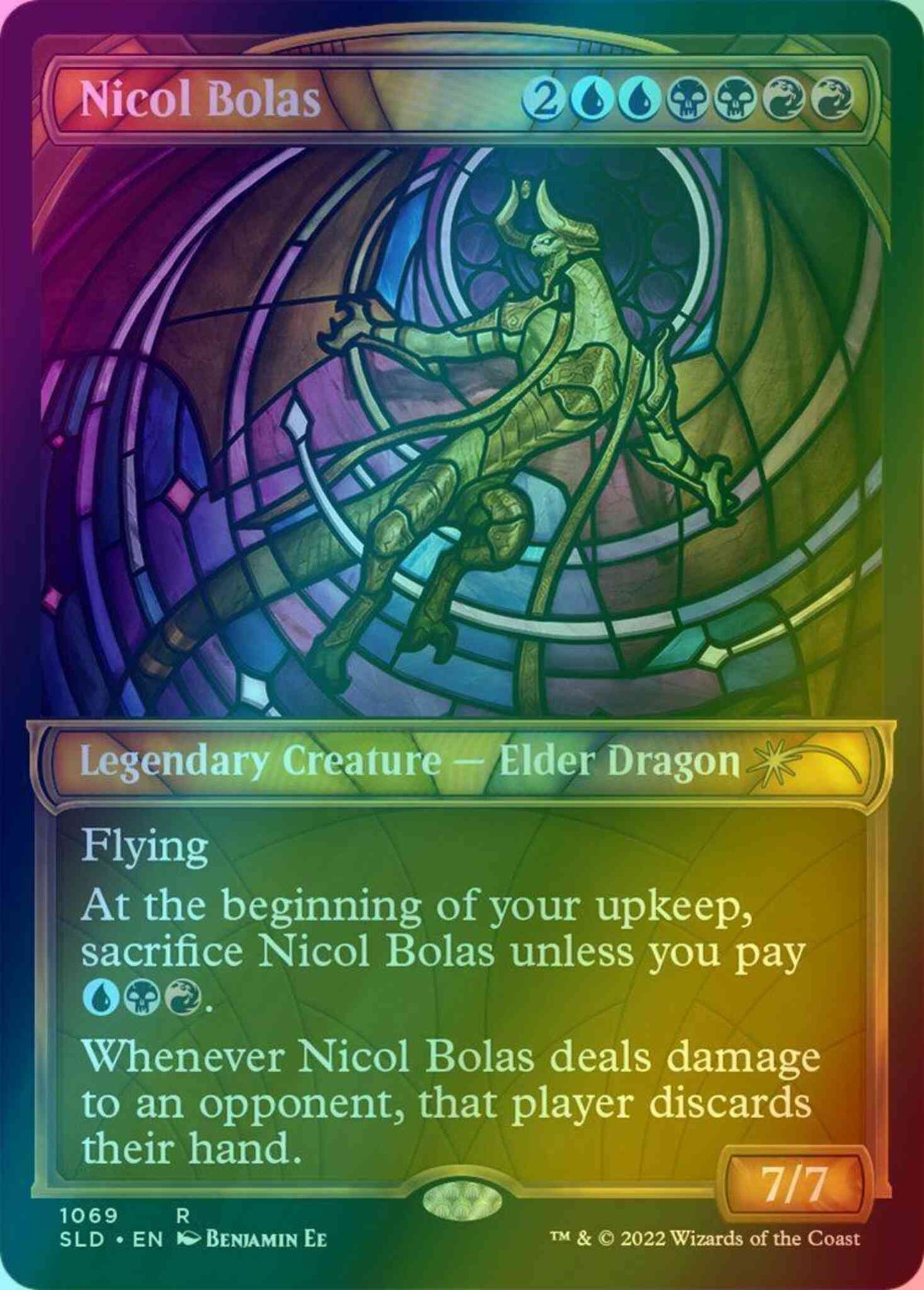 Nicol Bolas [1069] [Stained Glass Showcase] [Showcase: Dominaria United] [Secret Lair Drop] [Textured Foil]
