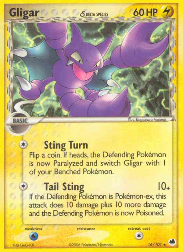 Gligar δ - 16/101 - Rare [ex15-16] [Reverse Holo]