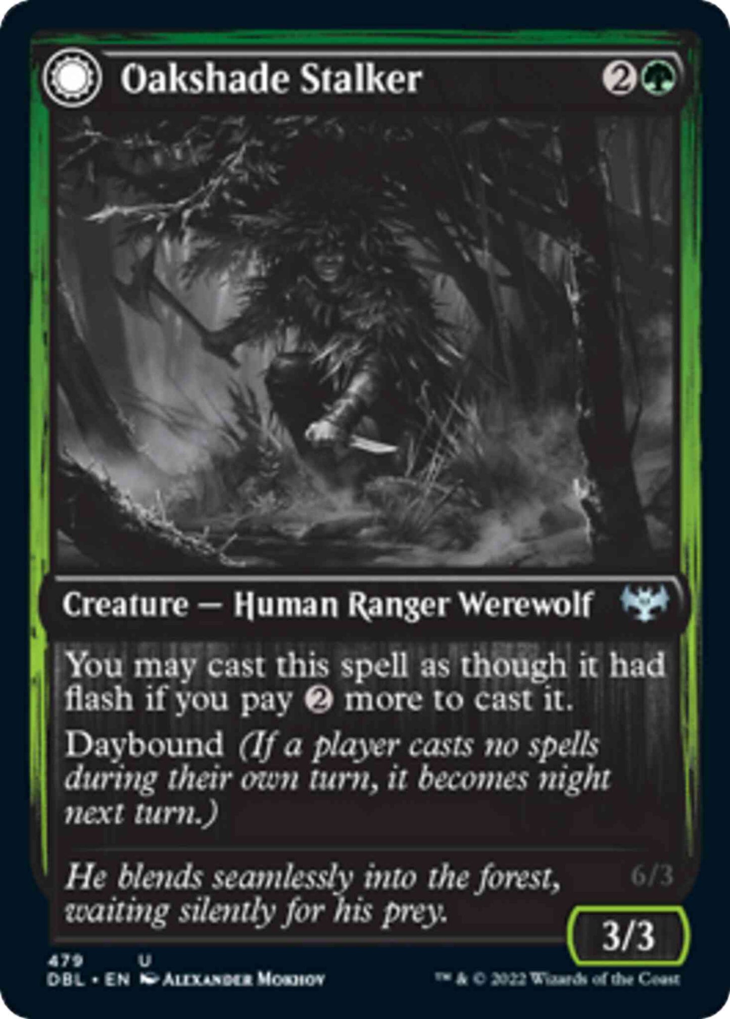 Oakshade Stalker // Moonlit Ambusher [479] [Innistrad: Double Feature] [Non-Foil]