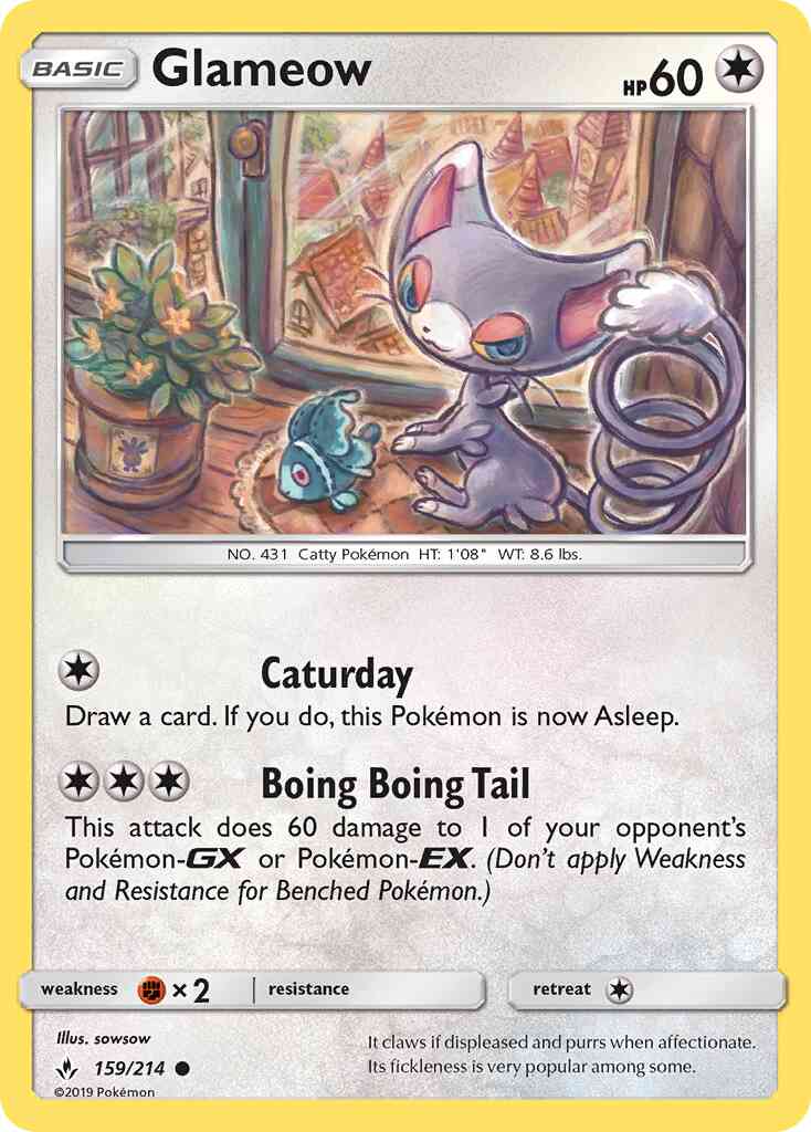 Glameow - 159/214 - Common [sm10-159] [Reverse Holo]
