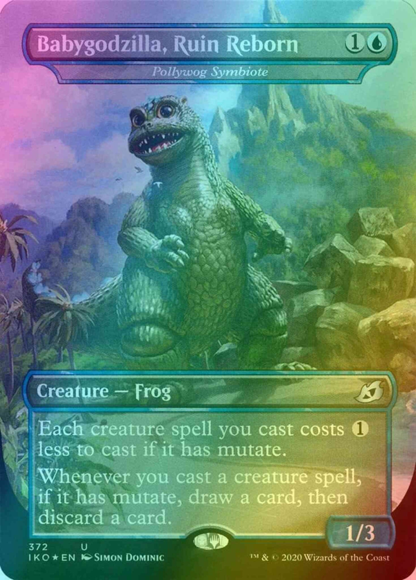 Babygodzilla, Ruin Reborn - Pollywog Symbiote [372] [Alternate Art] [Godzilla] [Ikoria: Lair of Behemoths] [Foil]