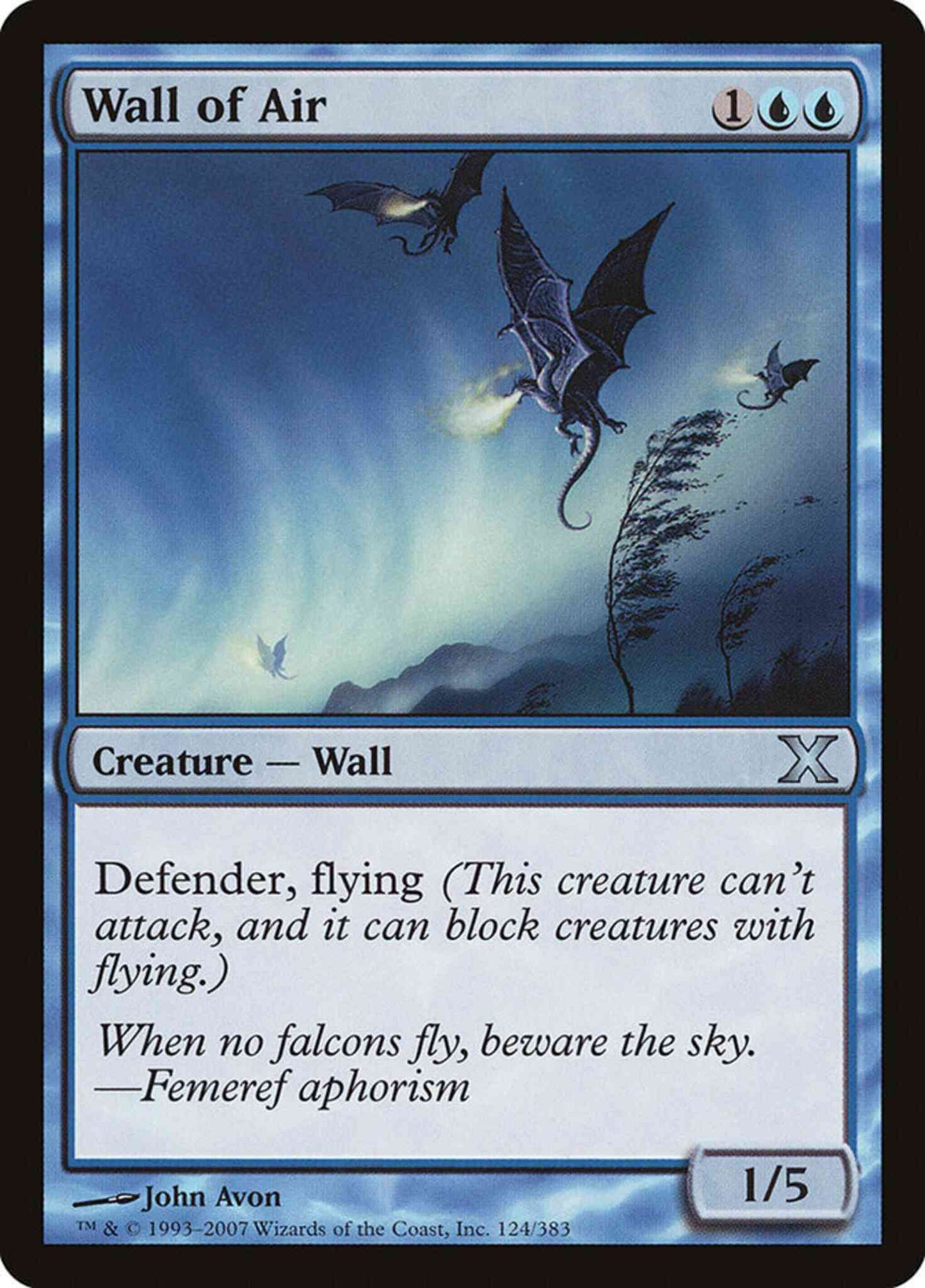 Wall of Air [124] [Tenth Edition] [Non-Foil]