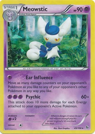 Meowstic - Shattered Holo  -  43/106 - Rare [xy2-43] [Holo]