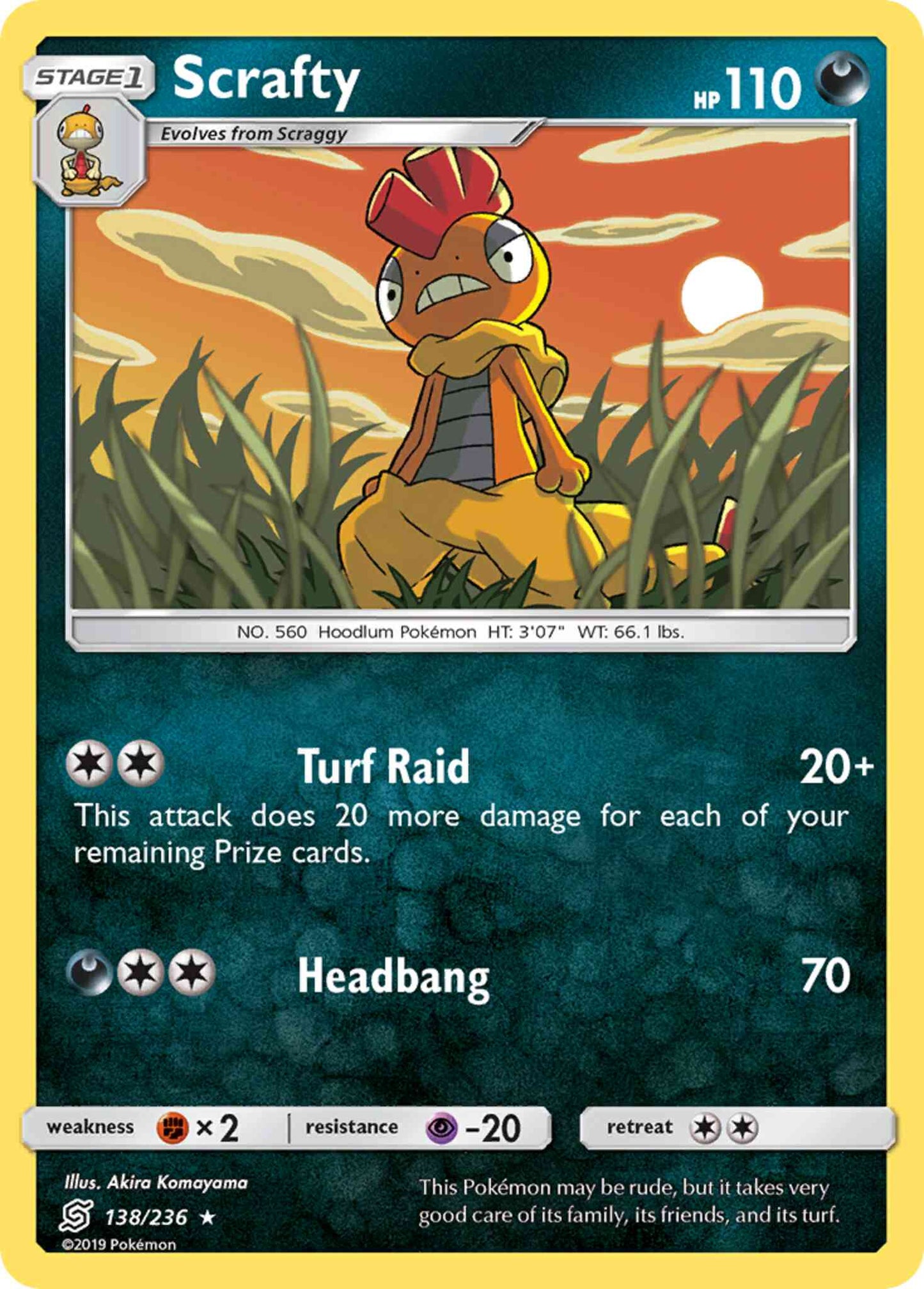 Scrafty - 138/236 - Rare [sm11-138] [Reverse Holo]