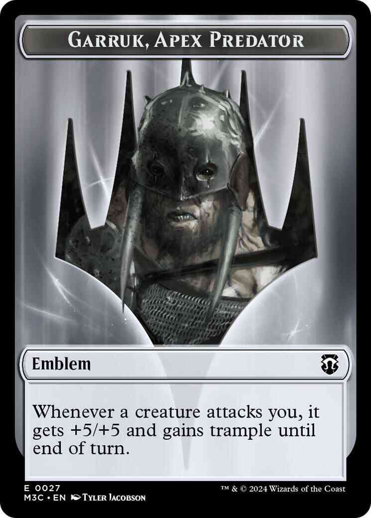 Garruk, Apex Predator Emblem (27) // Saproling Token (21) [Modern Horizons 3: Commander: Tokens] [Non-Foil/Ripple Foil]