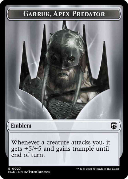 Garruk, Apex Predator Emblem (27) // Saproling Token (21) [Modern Horizons 3: Commander: Tokens] [Non-Foil/Ripple Foil]