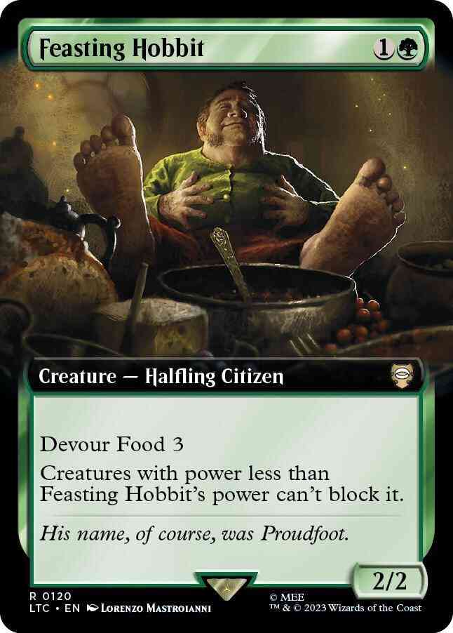 Feasting Hobbit [120] [Extended Art] [The Lord of the Rings: Tales of Middle-earth: Commander] [Non-Foil]