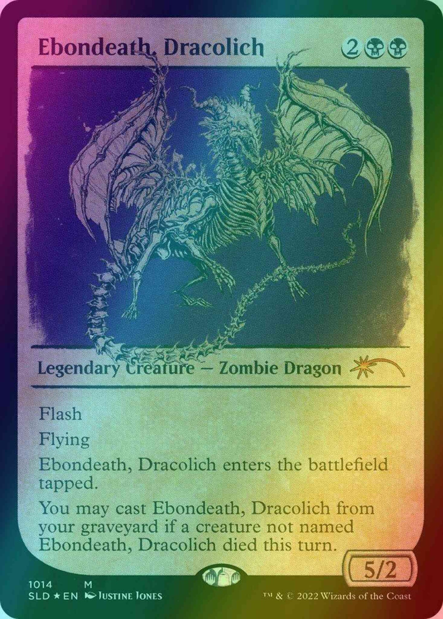 Ebondeath, Dracolich [1014] [Rulebook Showcase] [Here Be Dragons] [Secret Lair Drop] [Foil]