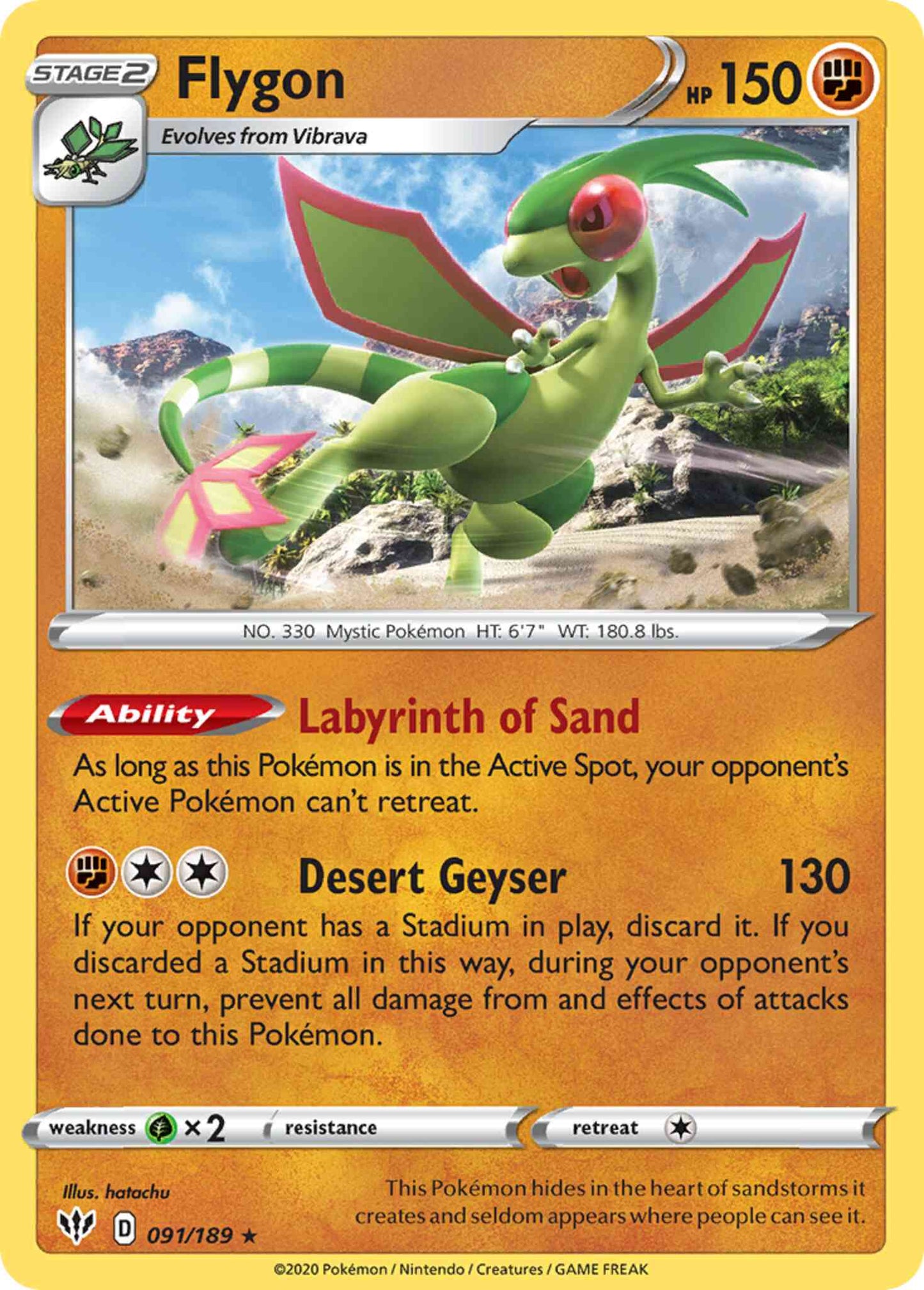Flygon - 091/189 - Rare [swsh3-091] [Non-Holo]