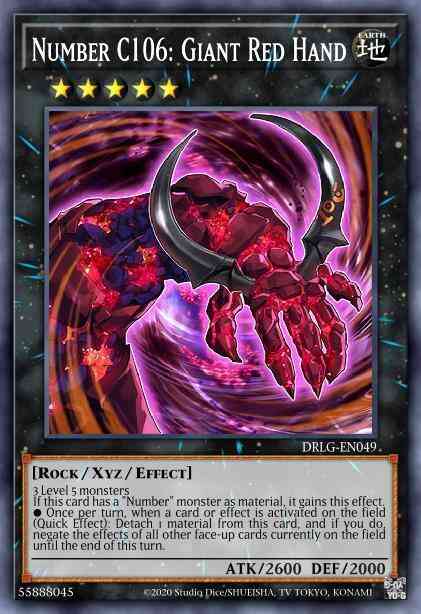 Number C106: Giant Red Hand - DRLG-EN049 - Super Rare - 1st Edition