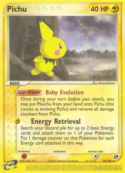 Pichu - 20/100 - Rare [ex2-20] [Non-Holo]