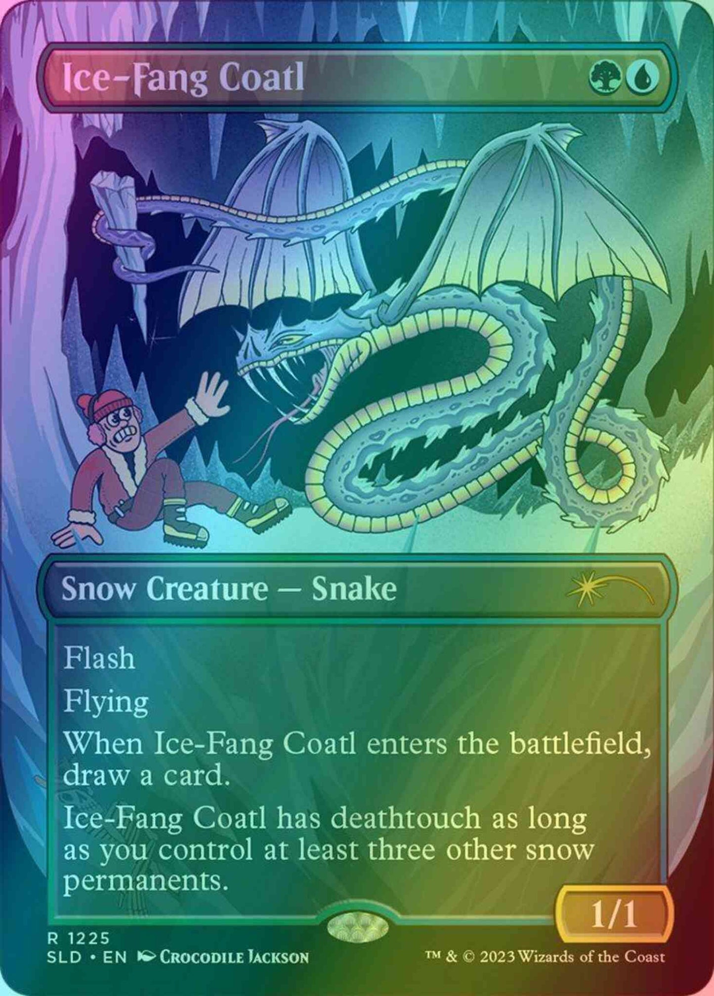 Ice-Fang Coatl [1225] [Borderless] [Ssssssnakessssss] [Secret Lair Drop] [Foil]