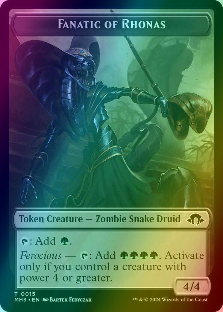 Eldrazi Spawn Token (02) // Fanatic of Rhonas Token (15) [Modern Horizons 3: Tokens] [Foil]