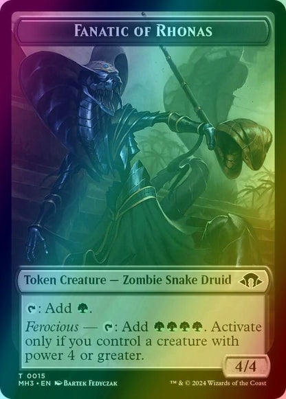 Eldrazi Spawn Token (02) // Fanatic of Rhonas Token (15) [Modern Horizons 3: Tokens] [Foil]
