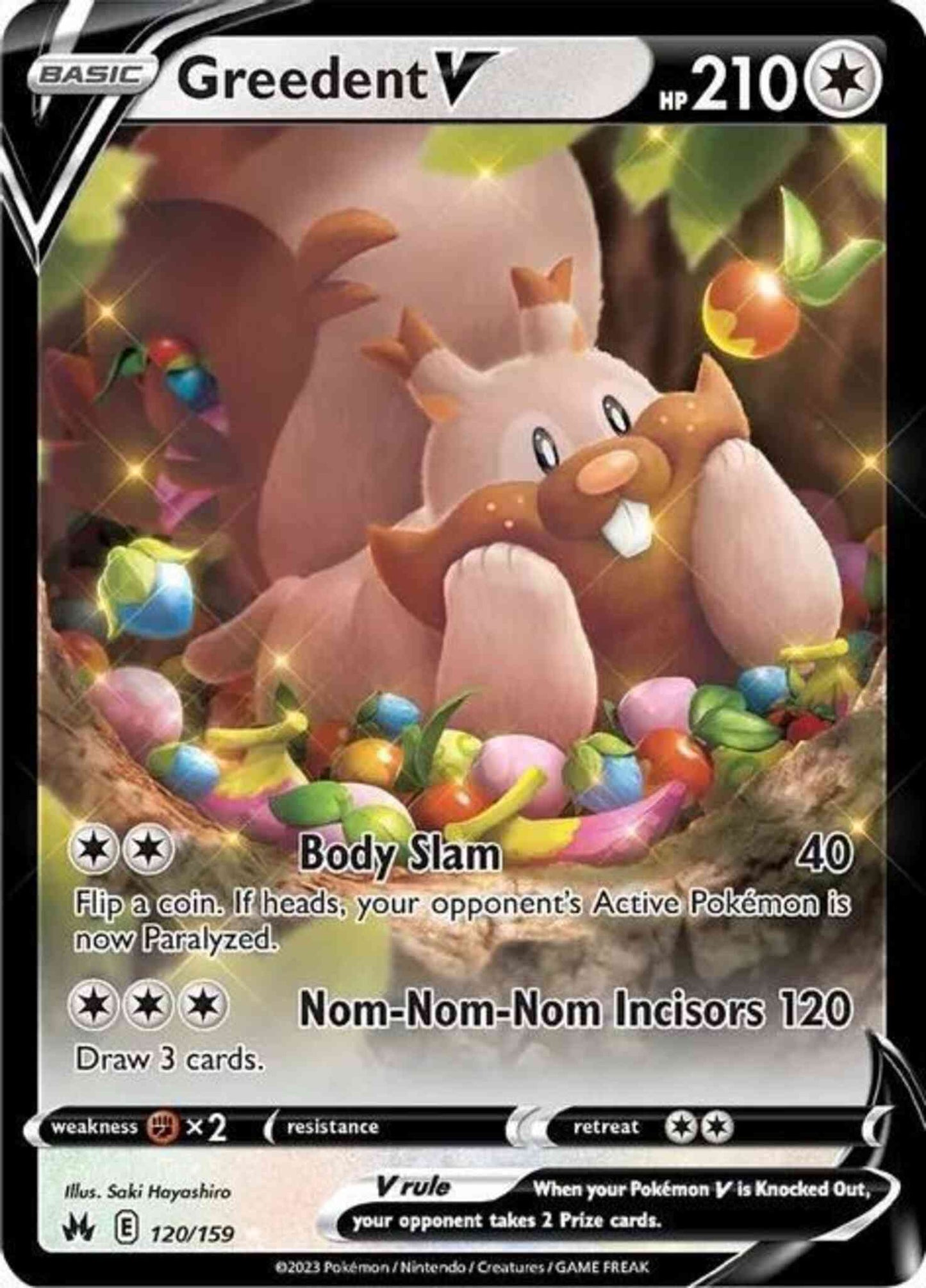 Greedent V - 120/159 - Rare Holo V [swsh125-120] [Ultra]