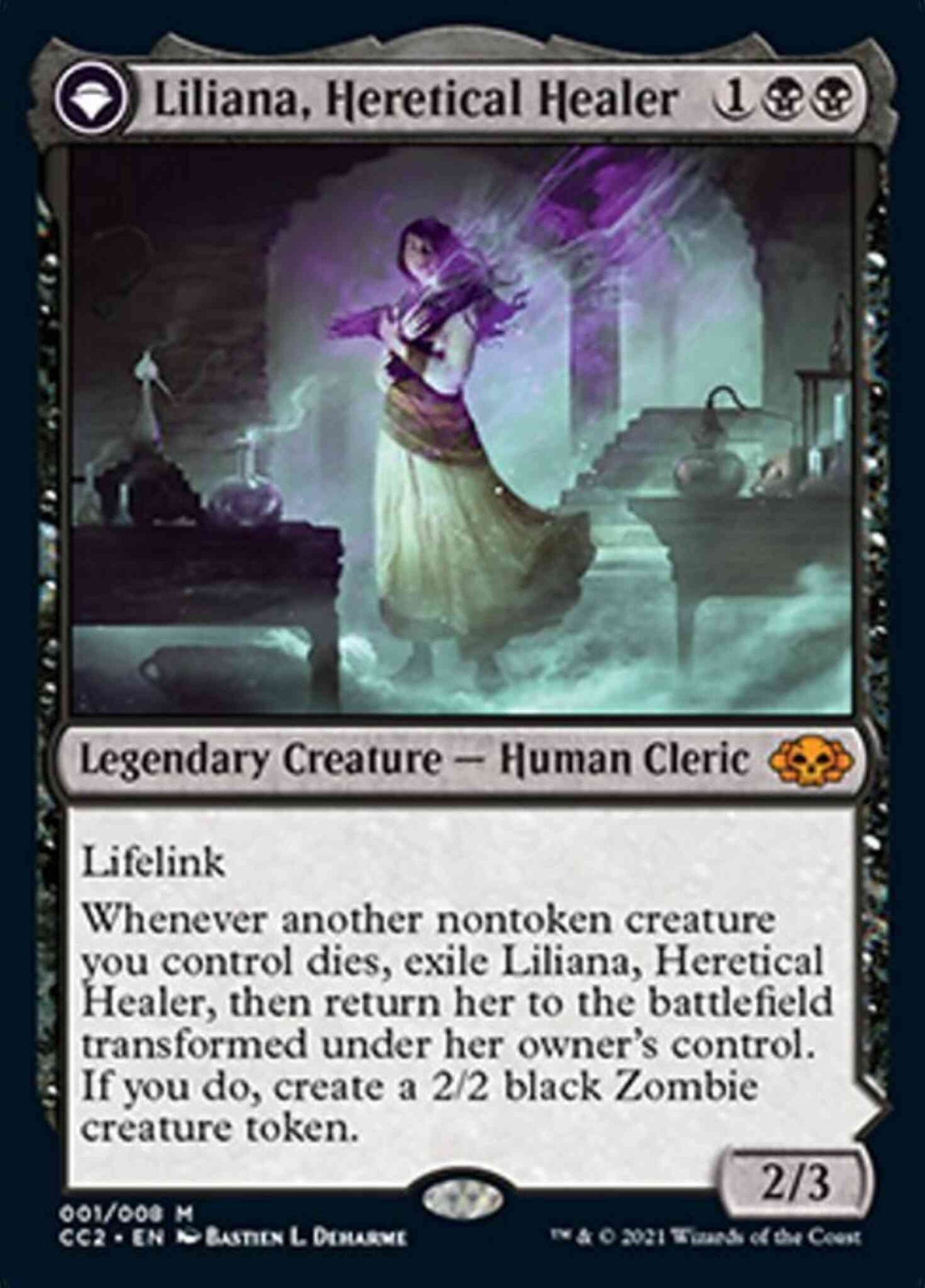 Liliana, Heretical Healer // Liliana, Defiant Necromancer [1] [Commander Collection: Black] [Non-Foil]